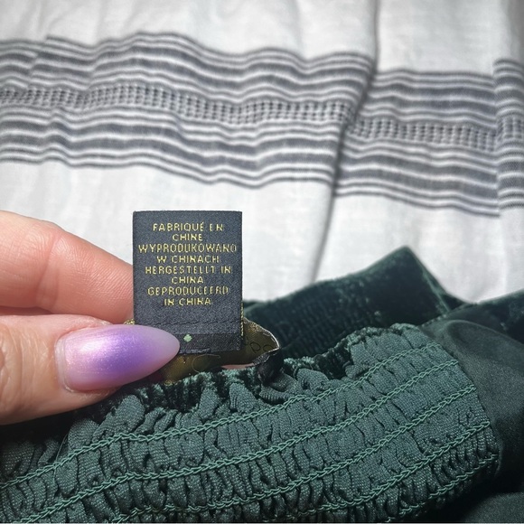 House of Harlow 1960 Velvet Tie Shoulder Mini Short Dress Dark Green Clubbing - Picture 11 of 14